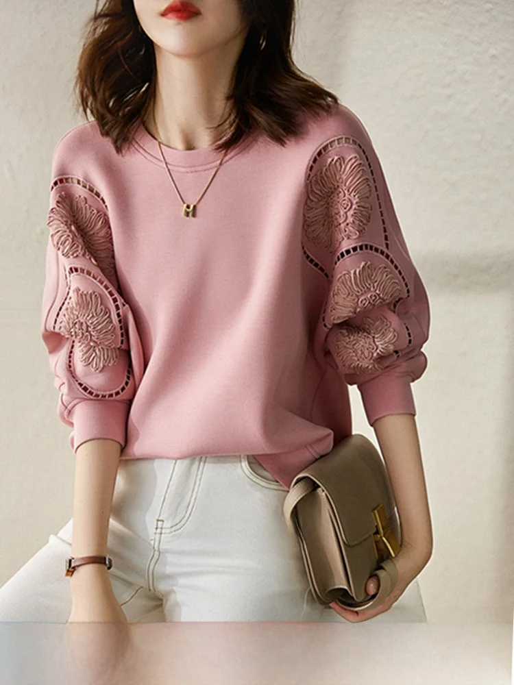 

Женский круглый свитшот Ne Long Sve с 3D цветочным принтом, весна-осень, свободный крой, удобный дышащий рюкзак