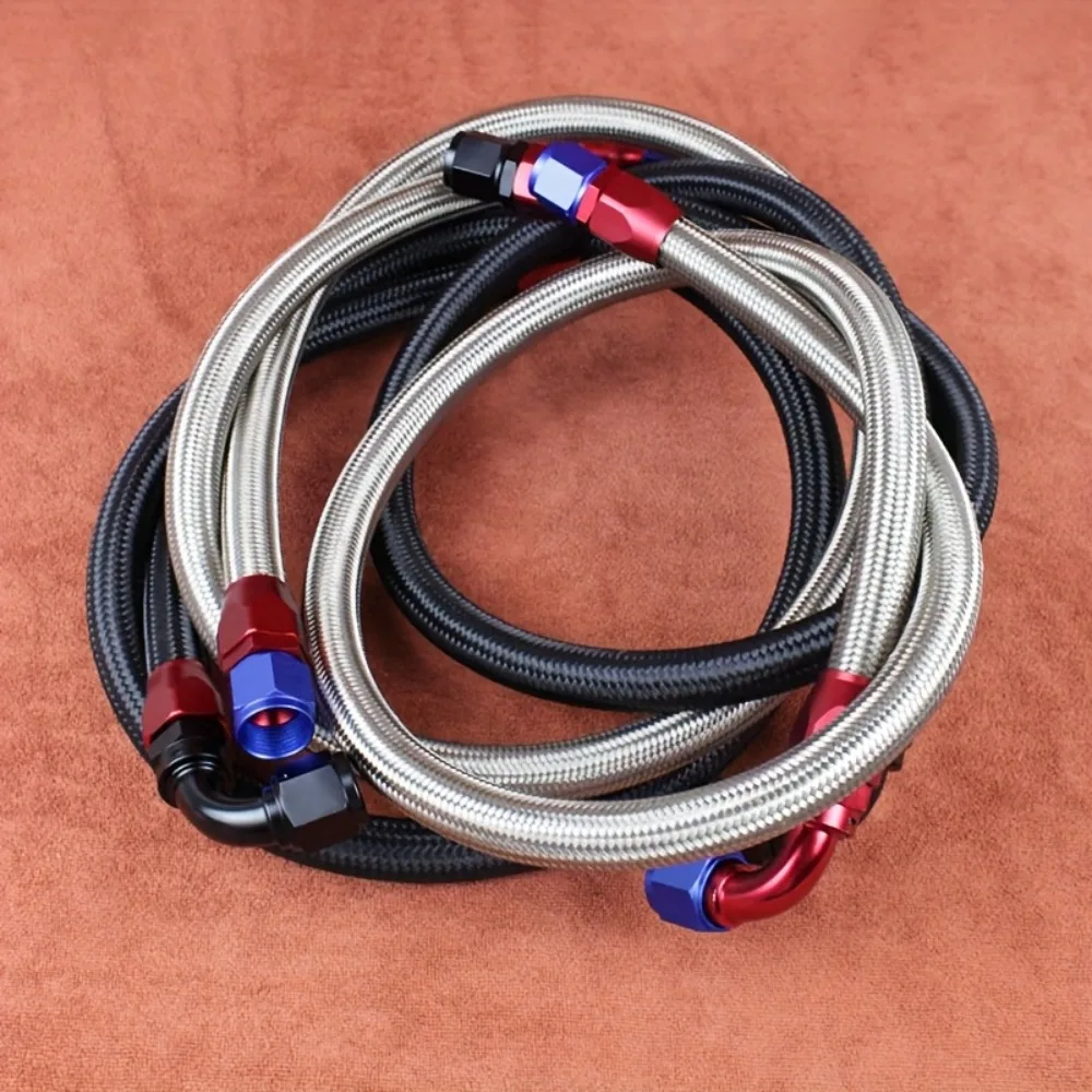 High Pressure AN10 Black Nylon Stainless Steel Braided Hose with Fitting Ends  Assembly