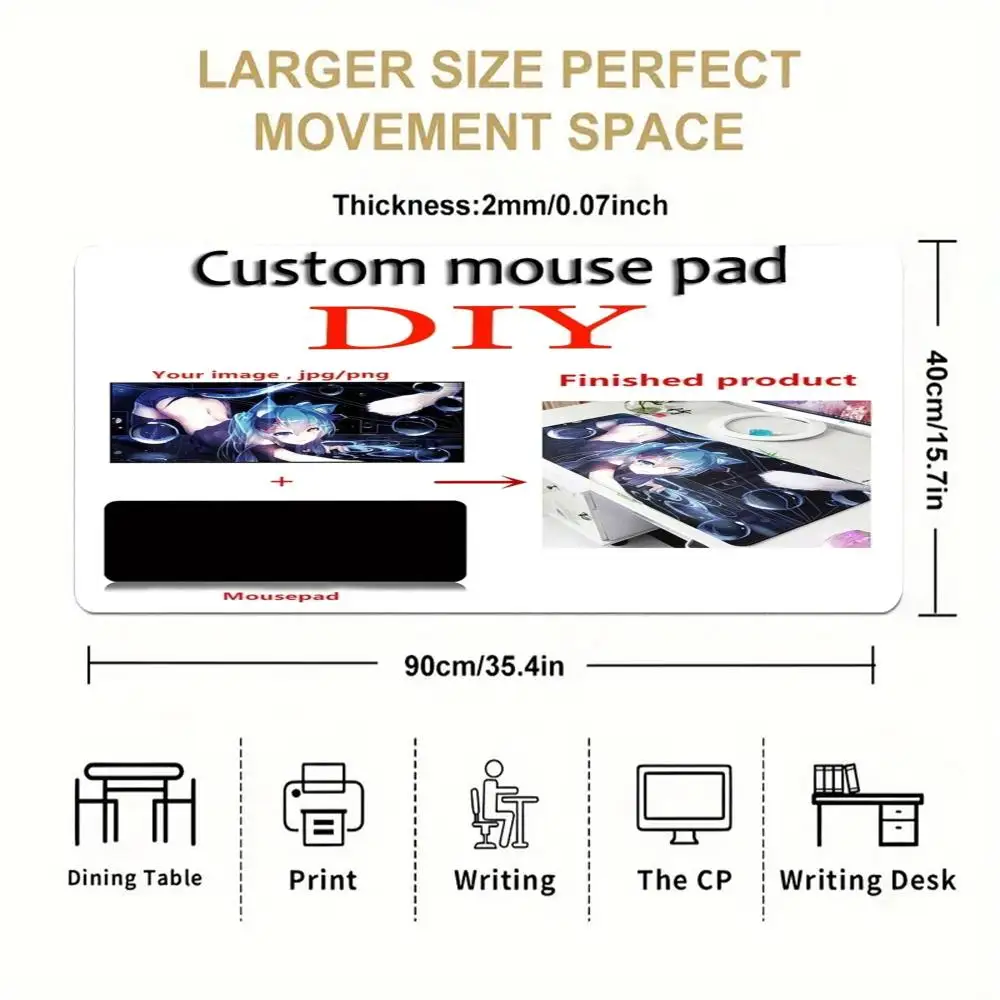 Extra large stain-resistant thickened edge-locking office anti-slip desk pad keyboard pad gaming mouse pad