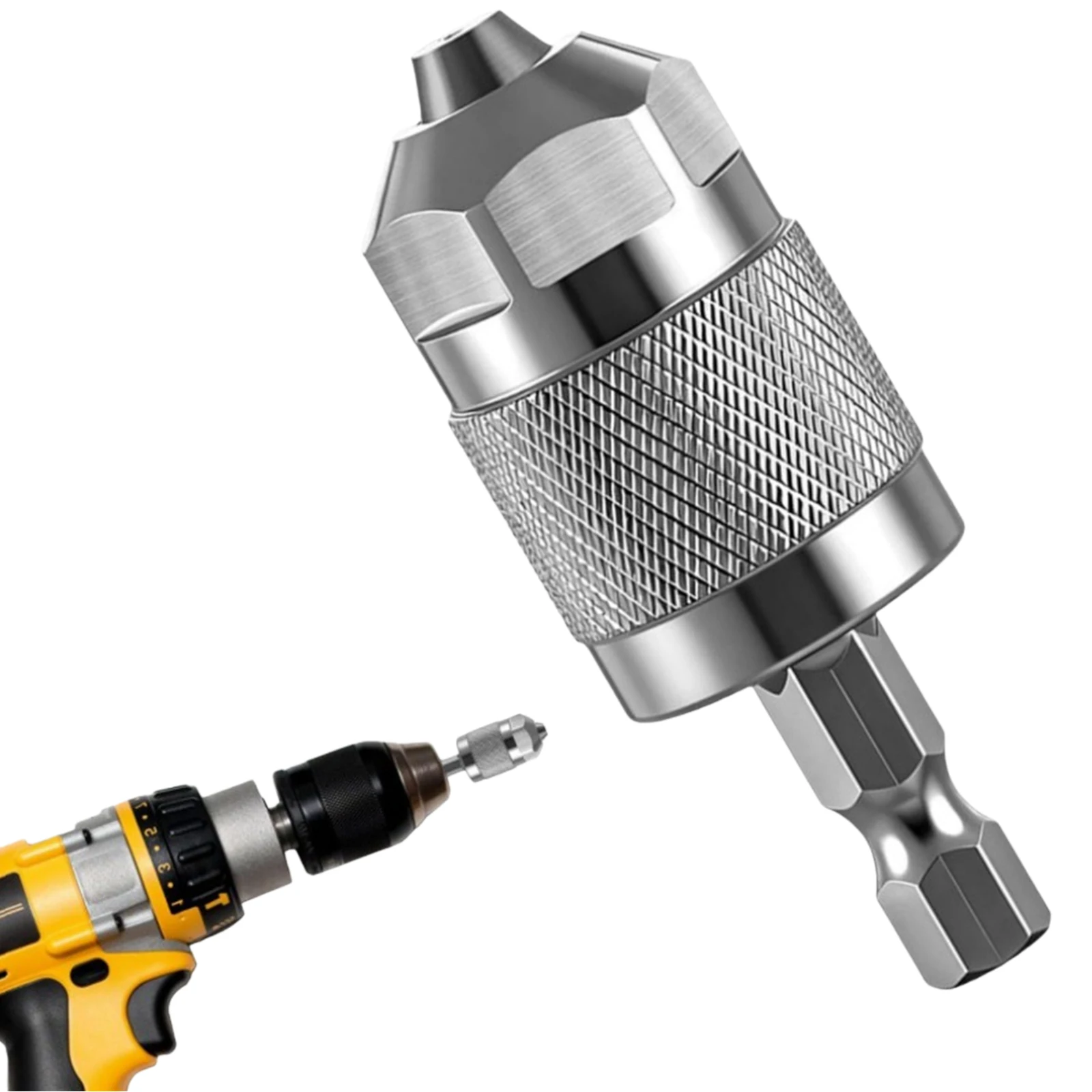 Drill Chuck Adapter Three Jaw Pneumatic Drill Chuck Aluminum Alloy Quick Change Tool for Pneumatic Electric and Manual Tools