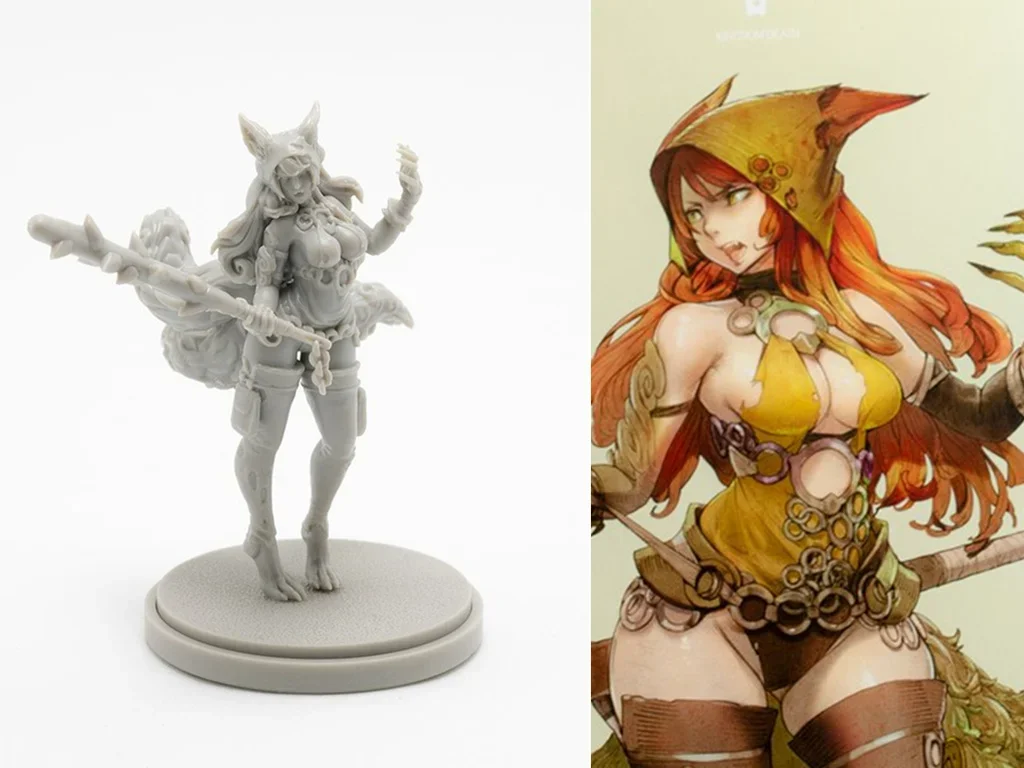

30mm Round Base Resin Figures Assembly Model Kits Dead Kingdom Ringtail Vixen Death Unassembled and Unpainted 280
