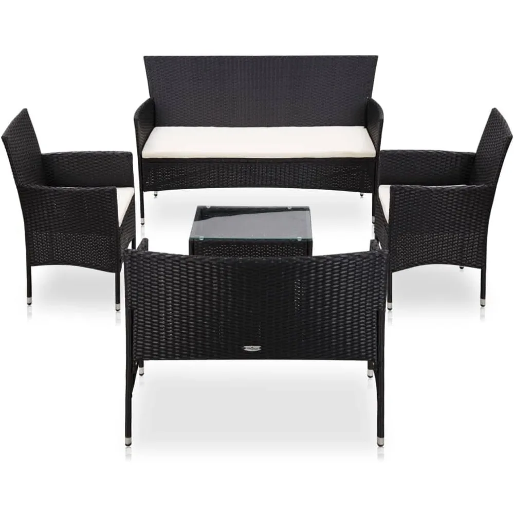 

Coffee Table PE Rattan, Powder-Coated Steel