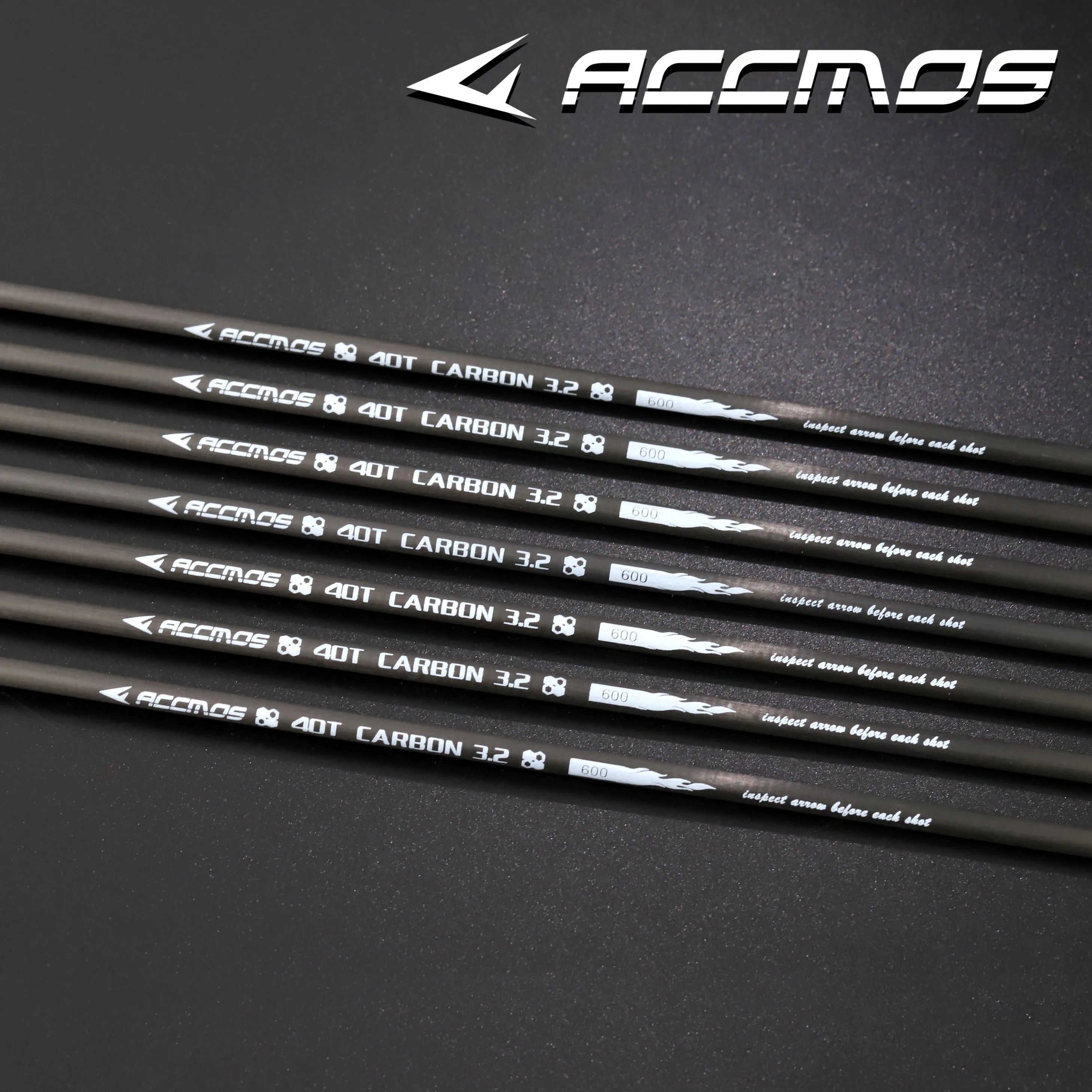 Pure Carbon Archery for Recurve Bow Shooting, ID 3.2, Shaft Spine 350, 400, 500, 600, 700, 800, 900, 12Pcs