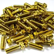 M8X25mm Electroplated Burn Titanium Gold Hollow Flange Hex Screws 304 Stainless Steel for E-Motorcycle Mod