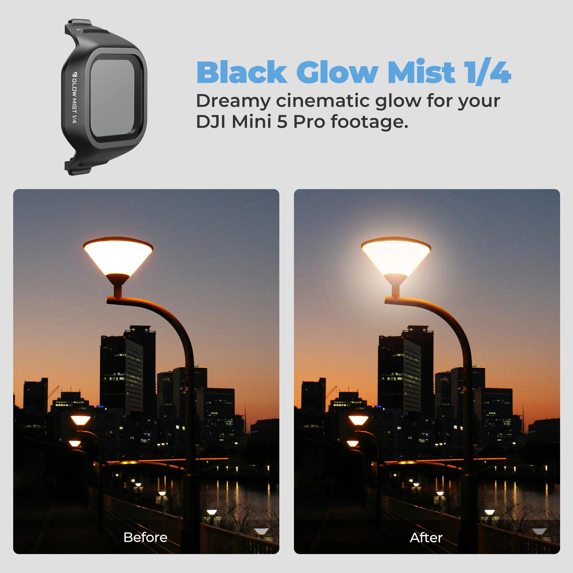 DJI Mini 5 Pro용 Freewell Everyday 4팩 필터, UV, CPL, LPR 및 글로우 미스트 1/4 드론 필터 액세서리 포함