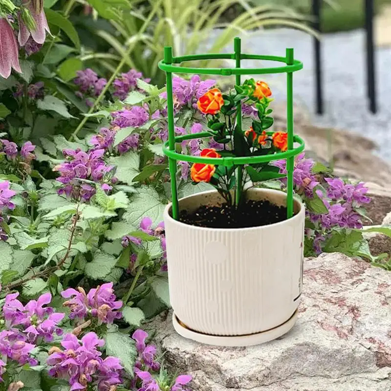 Enrejado de tomate para jardín, jaula de soporte para plantas, Flexible y resistente, con anillo ajustable