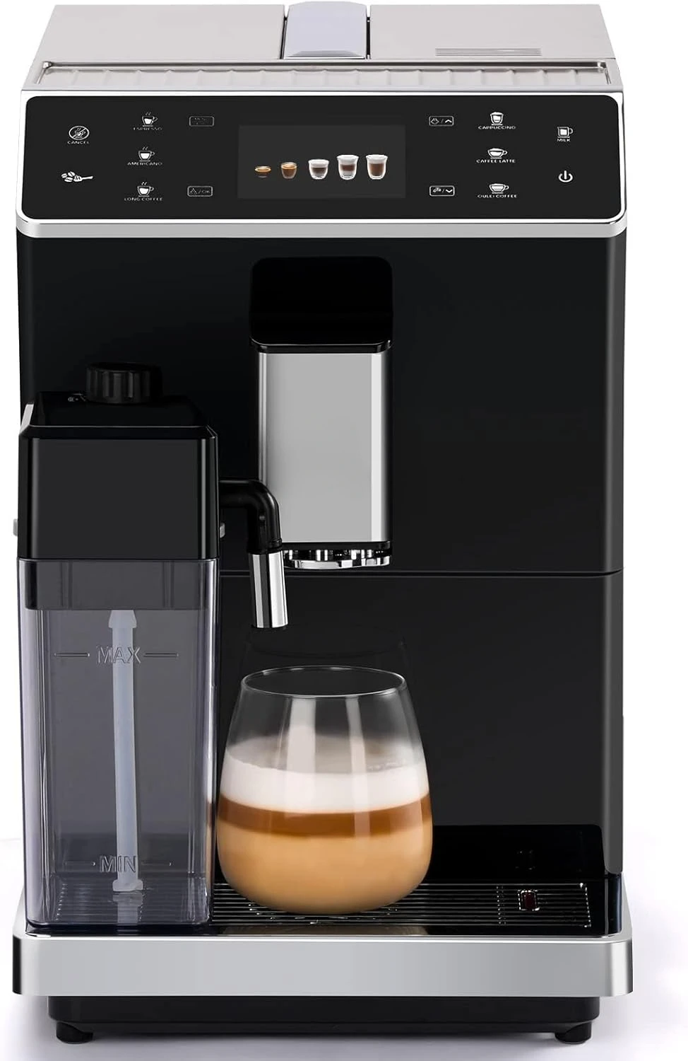 Super Automatic Espresso Coffee Machine,Fully Automatic Espresso Machine With Grinder, Easy To Use Touch Screen Coffee