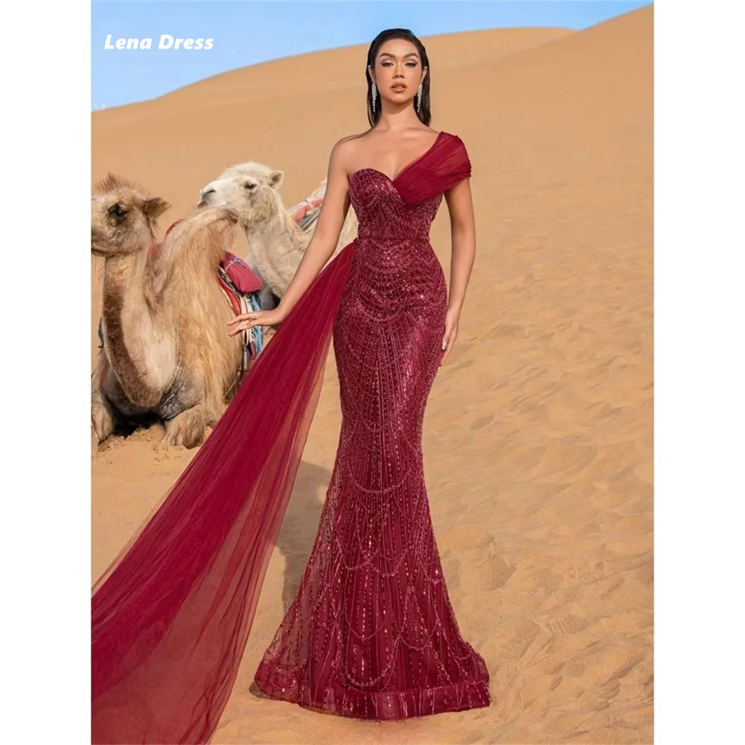 

Lena Customized Gala Dress Fish Tail Gala Dresses Elegant Evening Party Dresses Luxury 2025 One Shoulder Beads Ball Gown Dress