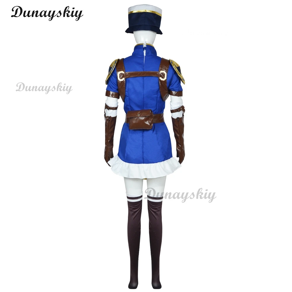 LOL Caitlyn de Sheriff van Piltover Cosplay Fantasy Pruik Rollenspel Kostuum Vrouwen Outfits Hoed Halloween Carnaval Pak