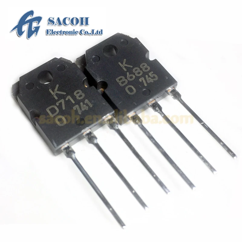 

10Pair/lot 2SB688 B688 2SD718 D718 KTB688 KTD718 TO-3P 8A 120V Silicon PNP Power Transistor