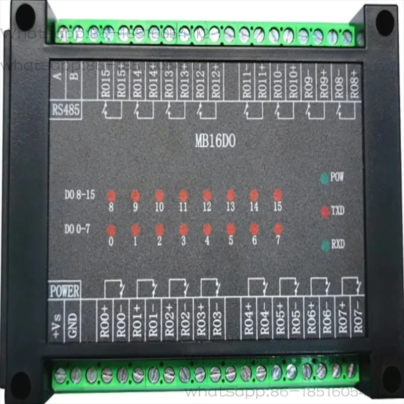 

MB16DO Switch Output Module 16 Channels Relay Output Isolated RS485 MODBUS RTU Communication