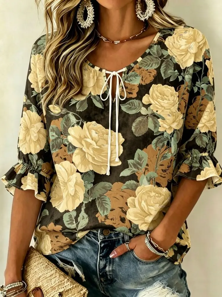Camisa holgada informal de manga corta de talla grande, estilo clásico y versátil, tela transpirable para necesidades diarias.