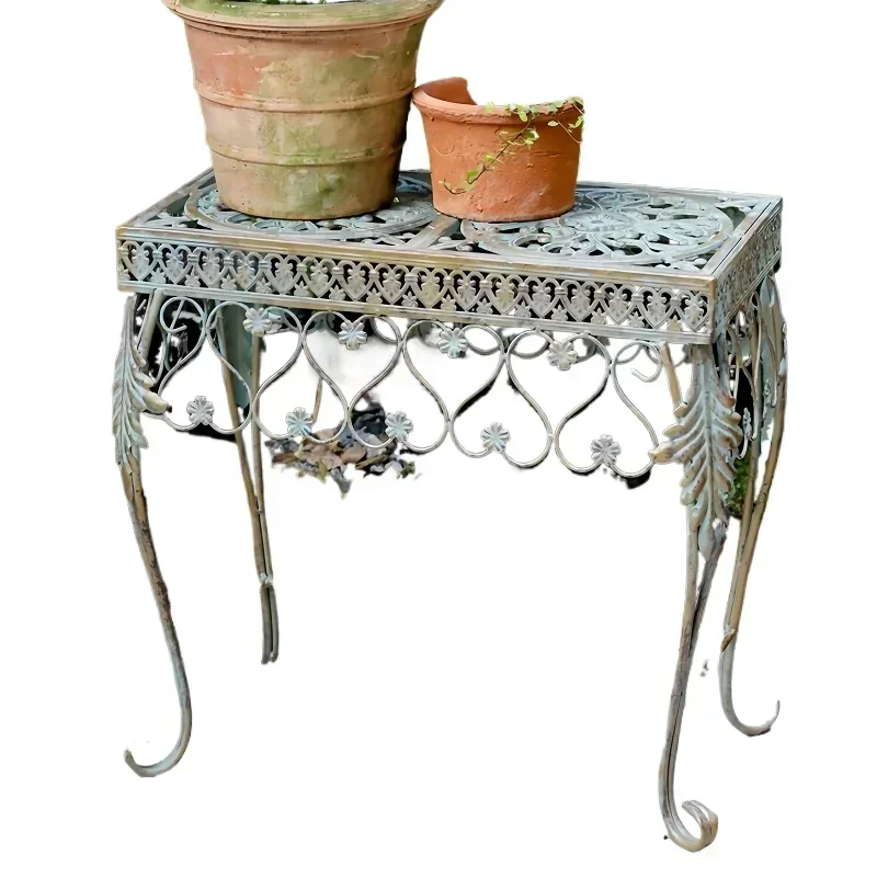 Ironwork Plant Stand for Garden, Flower Table, Courtyard, Flower Table, Exquisite Hollowed Out, Indoor Decoration