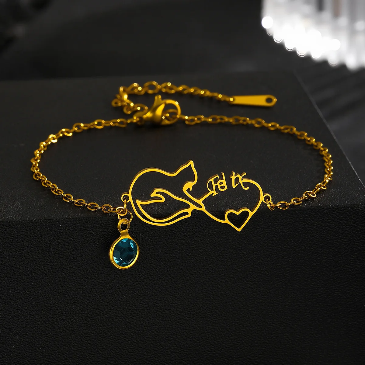 

Customized Name Bracelet for Women, Personalized Stainless Steel Birthstone Chain Choker Collar Jewelry, Birthday Gifts