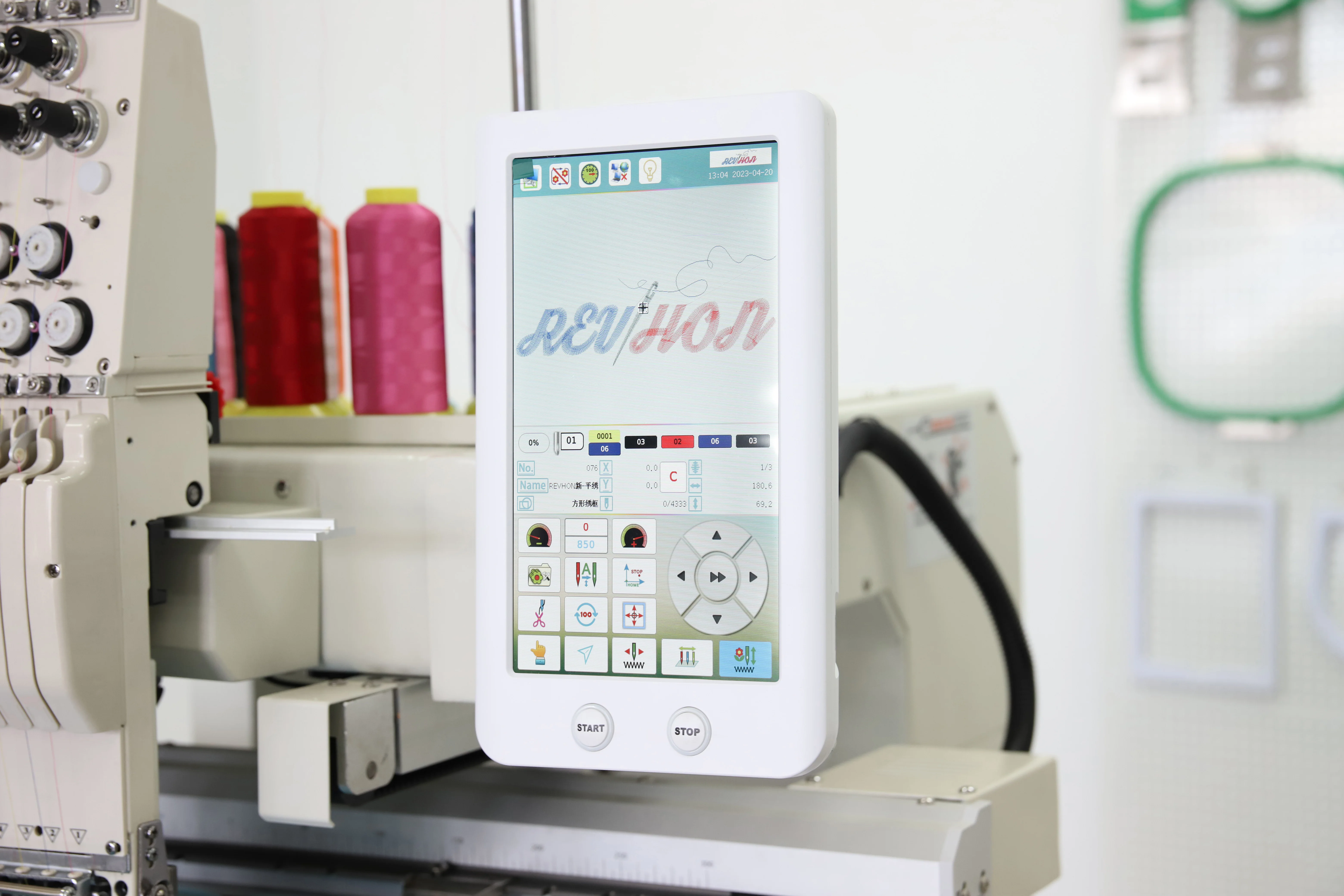 Korting!! Chinese fabriek REVHON multifunctionele T-shirt cap professionele computer borduurmachine 1-kop