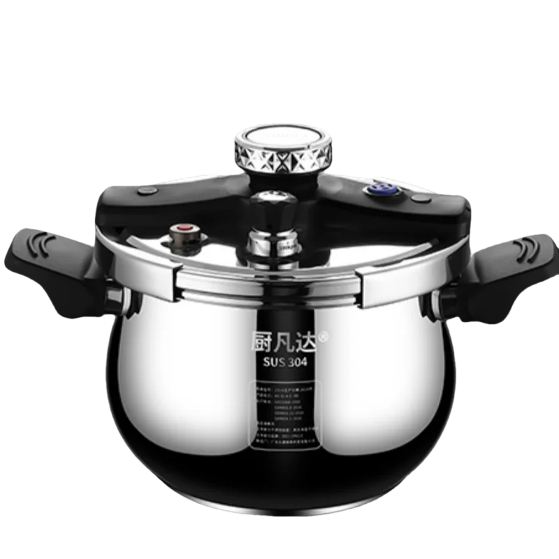 304 Stainless Steel Pressure Cooker with Thickened Body Explosion Proof Suitable for Gas and Electric Cooktops Fast Cooking