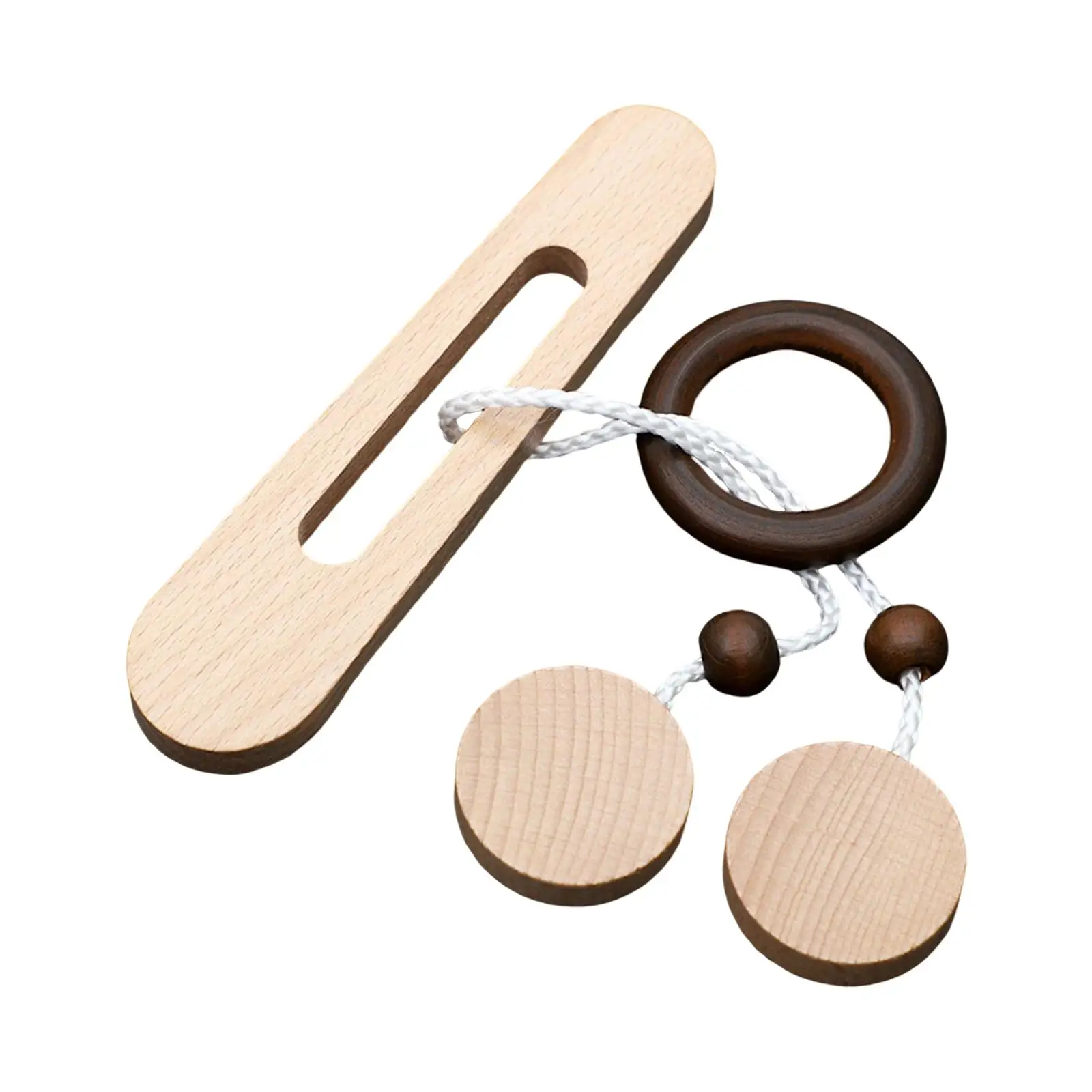 Wooden String Puzzle Brain Teaser Disentanglement Lock for Kids Adults