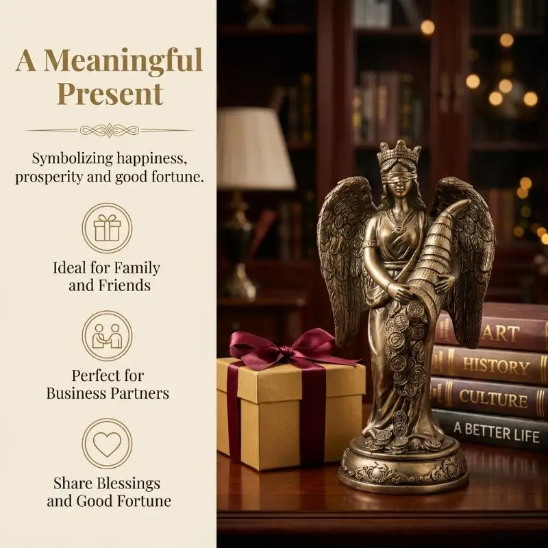 Goddess Of Wealth Statue Accent Luck & Fortune Deity Sculpture For Home/Office Blessing Abundance Prosperity Decor Gift
