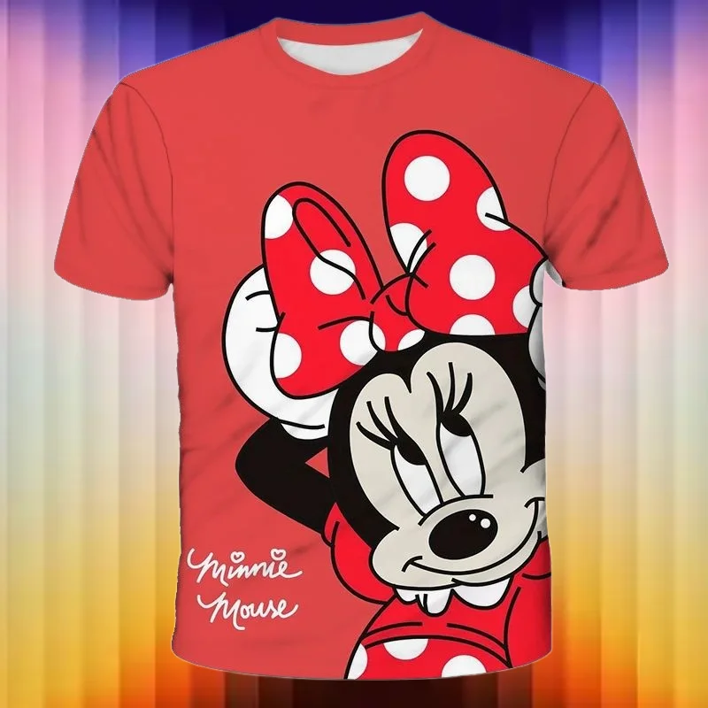 

Новинка Disney 2025 года, летняя мужская и женская футболка с Микки Маусом и Минни Маусом, гламурный топ с короткими рукавами, уличная модная одежда