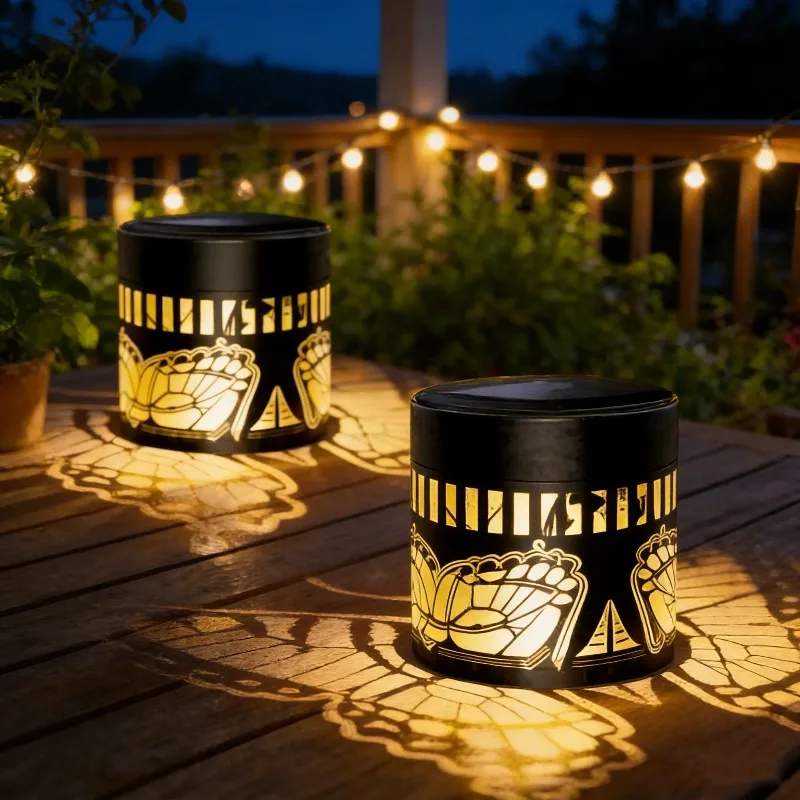 1-4PCS Solar Butterfly Shadow Wall Light Wrought Iron Art Waterproof Outdoor Garden Courtyard Fence Pathway Night Decoration