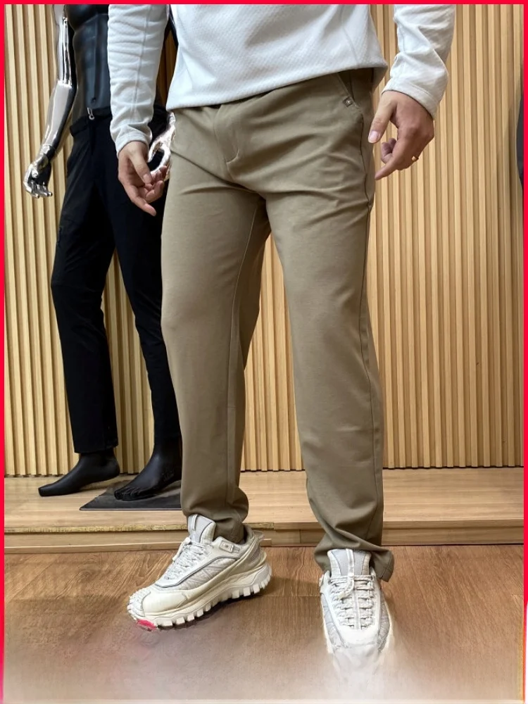 

Удобные дышащие мужские повседневные брюки прямого кроя для поездок на работу, 3D-крой, весна-лето, модные, универсальные, из смесового хлопка
