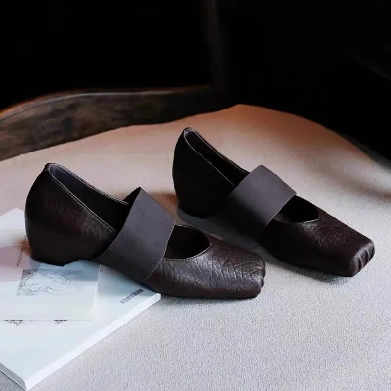 Novo estilo feminino sandálias de salto alto casual cinta elástica lolita mary jane sapatos plataforma de luxo sapato de salto baixo feminino