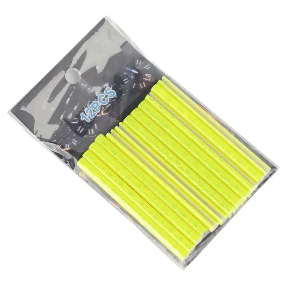 12pcs Bicycle Wheel Spokes Reflective Sticker Tube Strip Cycling Reflector DIY Cycling Reflector Bike Moto Scooter Reflective