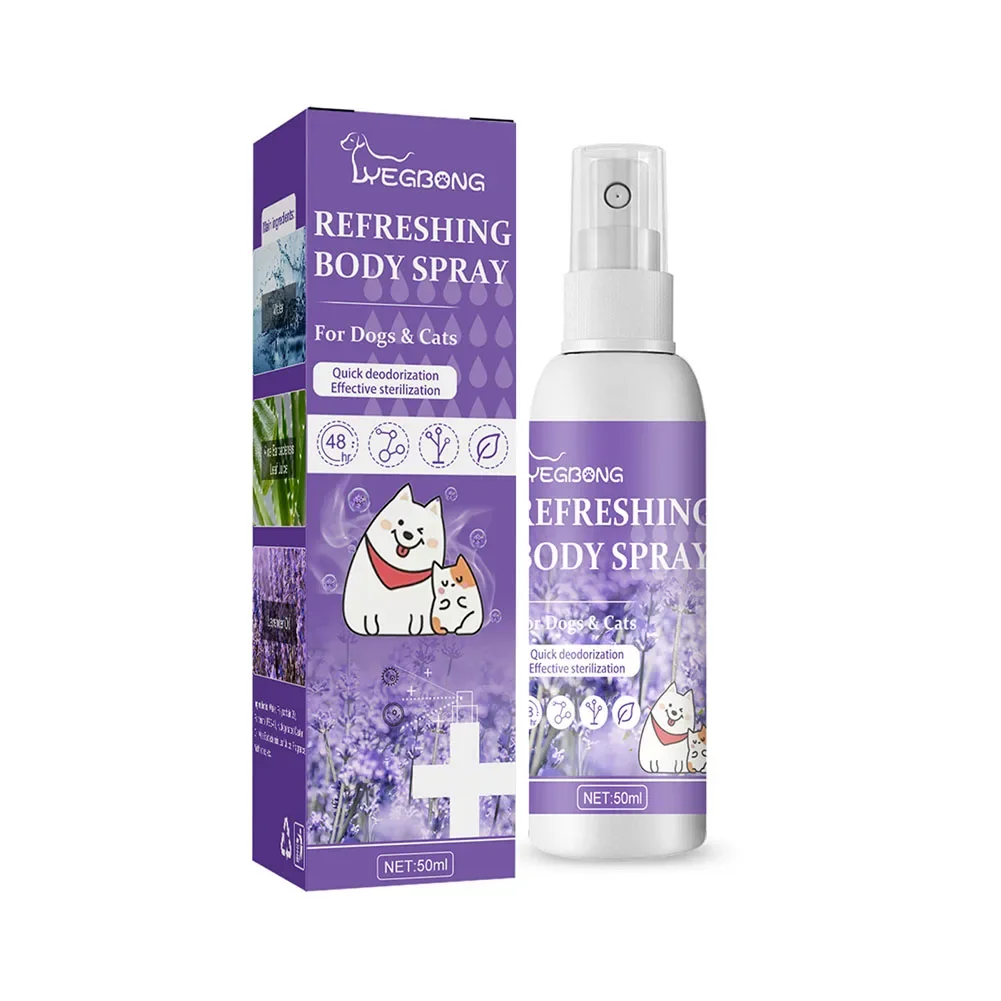 Lavender Oil Dog Deodorizer Spray Feces Cleaning Deodorant Remove Odor 50ml Scented Dog Deodorizer for Smelly Dogs