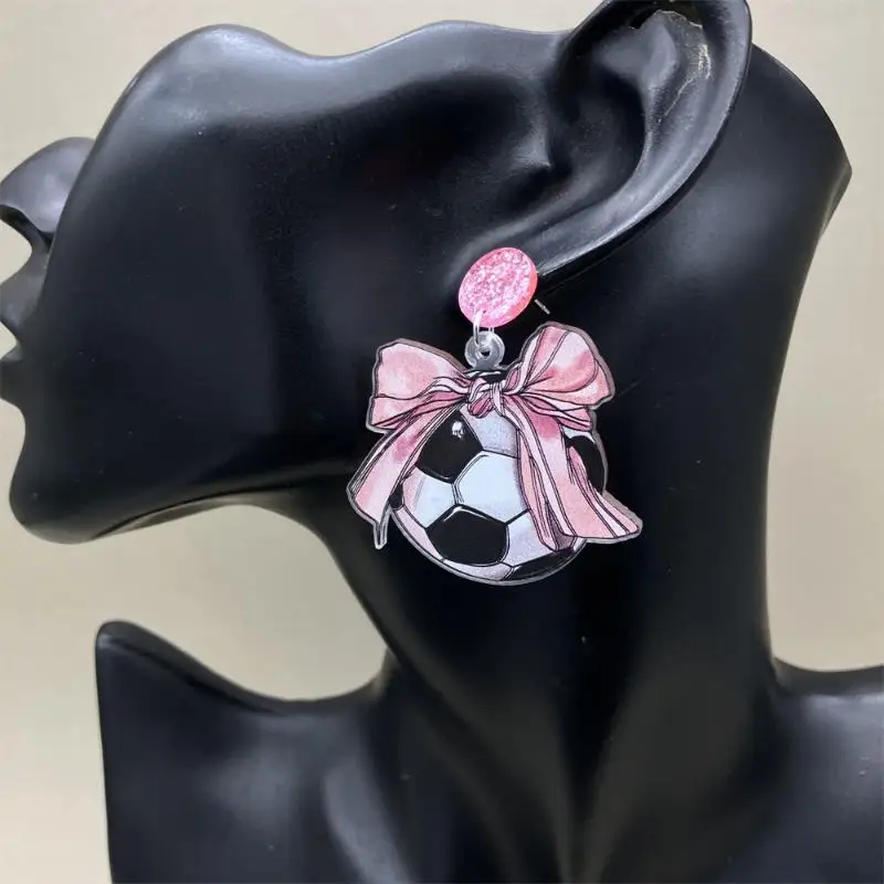 新しいカラフルなリボンのドロップイヤリング 2Dアクリルプリント スウィートでフェミニンなジュエリー 女性用 デートや普段の服装にマッチ 1