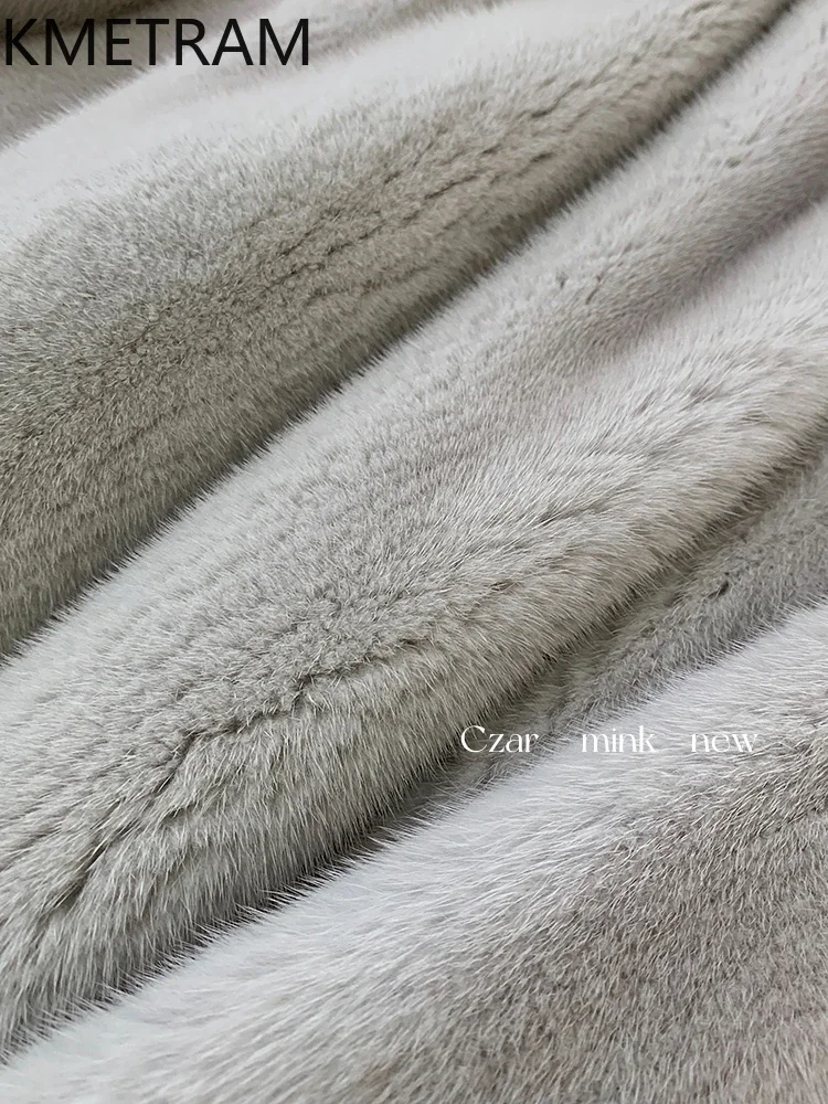 Real Mink Fur Coat Women Luxury Mid Length Flip Sleeves Fur Jacket Winter New in Outerwears Fashion Womans Clothing шуба 2024