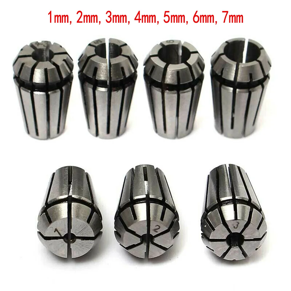 

7Pcs ER11 Spring Collet Chuck Set For CNC Milling Lathe Tool Engraving Machine Engraving Machine Lathe Mill Tool