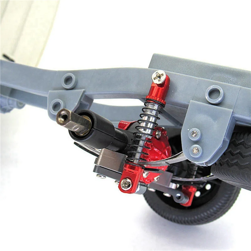 AS96-10X Metall-Stoßdämpferdämpfer vorne und hinten mit festem Sitz für WPL D12 1/10 RC-Auto-Upgrade-Teile, 4