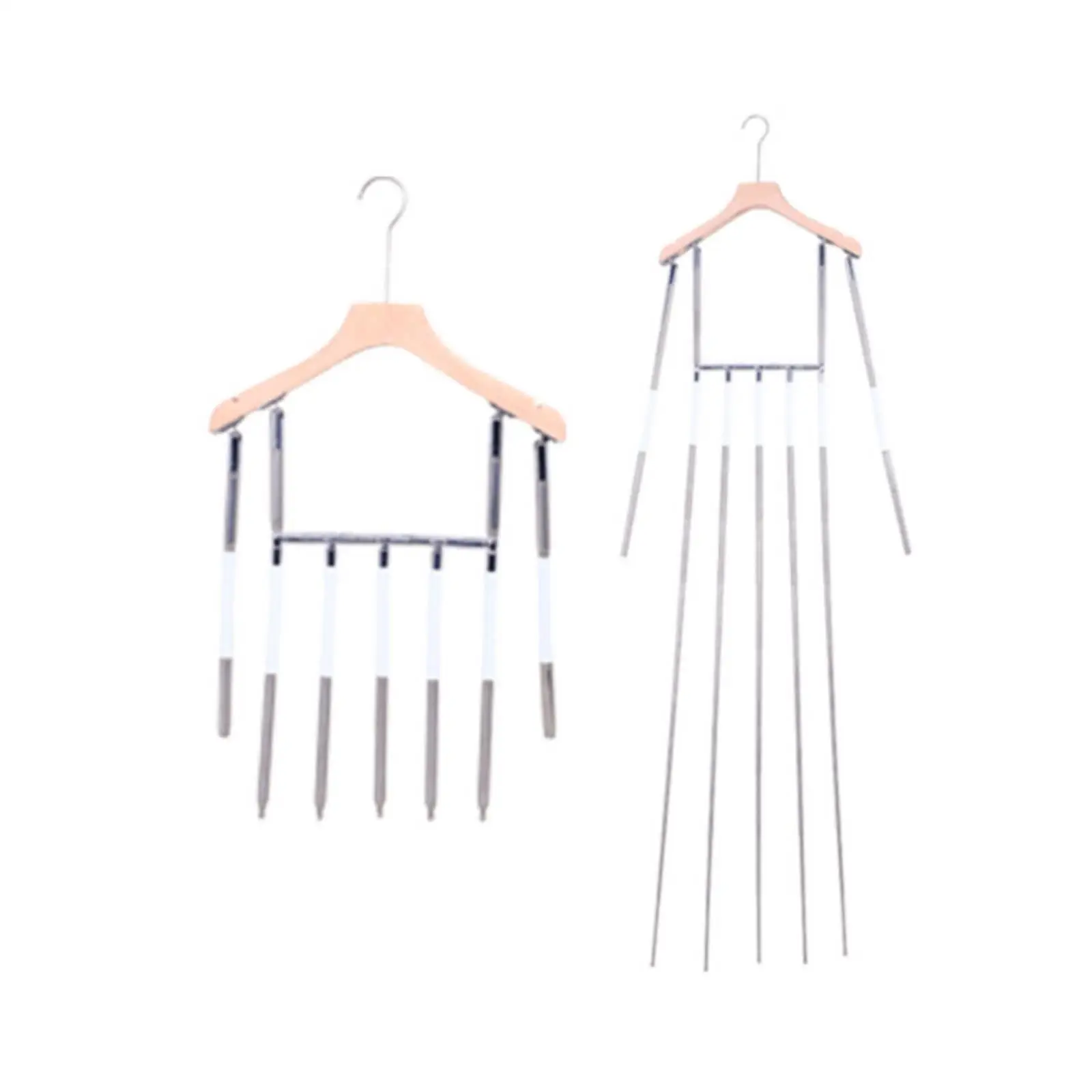 Invisible Telescopic Hanger for Dress Photo Shoot Adjustable Wood Metal Clothing Hanger with Skirt Support Legs for Retail