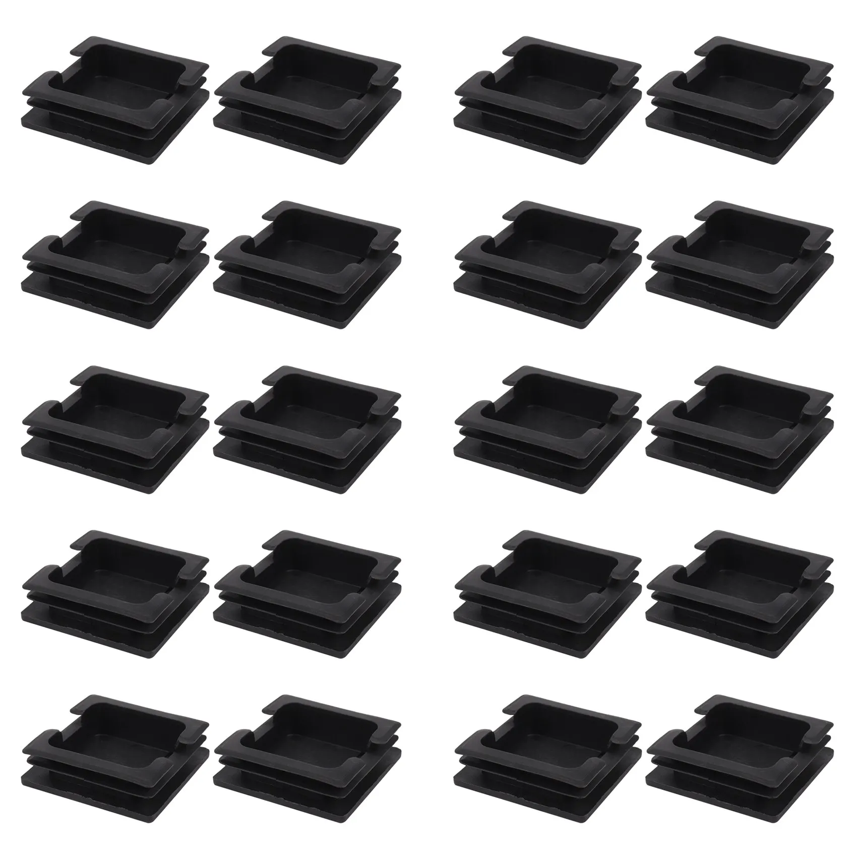 AT02-75Mm X 75Mm Plastic Square Caps Tube Pipe Inserts End Blanking 20Pcs
