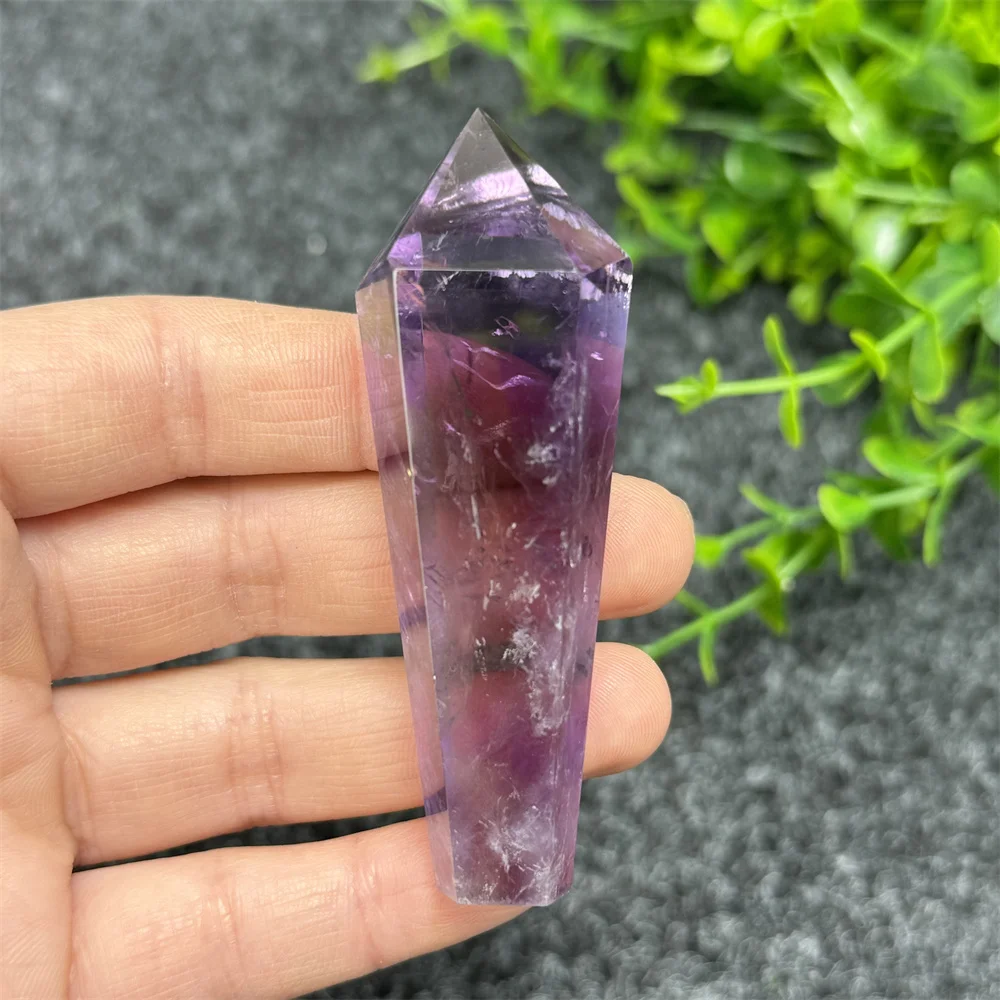 Natural Amethyst Wand Tip Reiki Energy Chakra Spiritual Healing Wizard Witchcraft Meditation Home Decor Gift