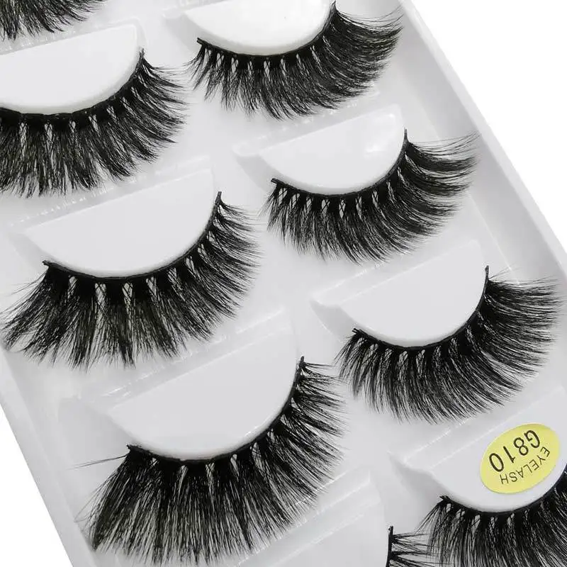 5 Pairs 3D Mink False Eyelashes H13, Soft Eyelash Extension Natural Eyelashes Makeup Lashes Wholesale G800, G806