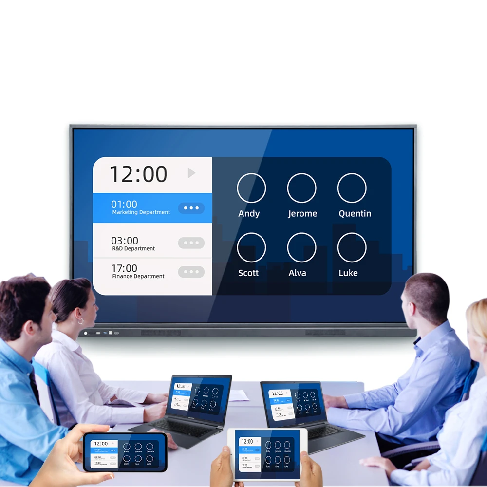 55 Inch 4K Android Dual System Smart Touch Interactive Whiteboard Intelligent Digital Board For Classroom Office Meeting