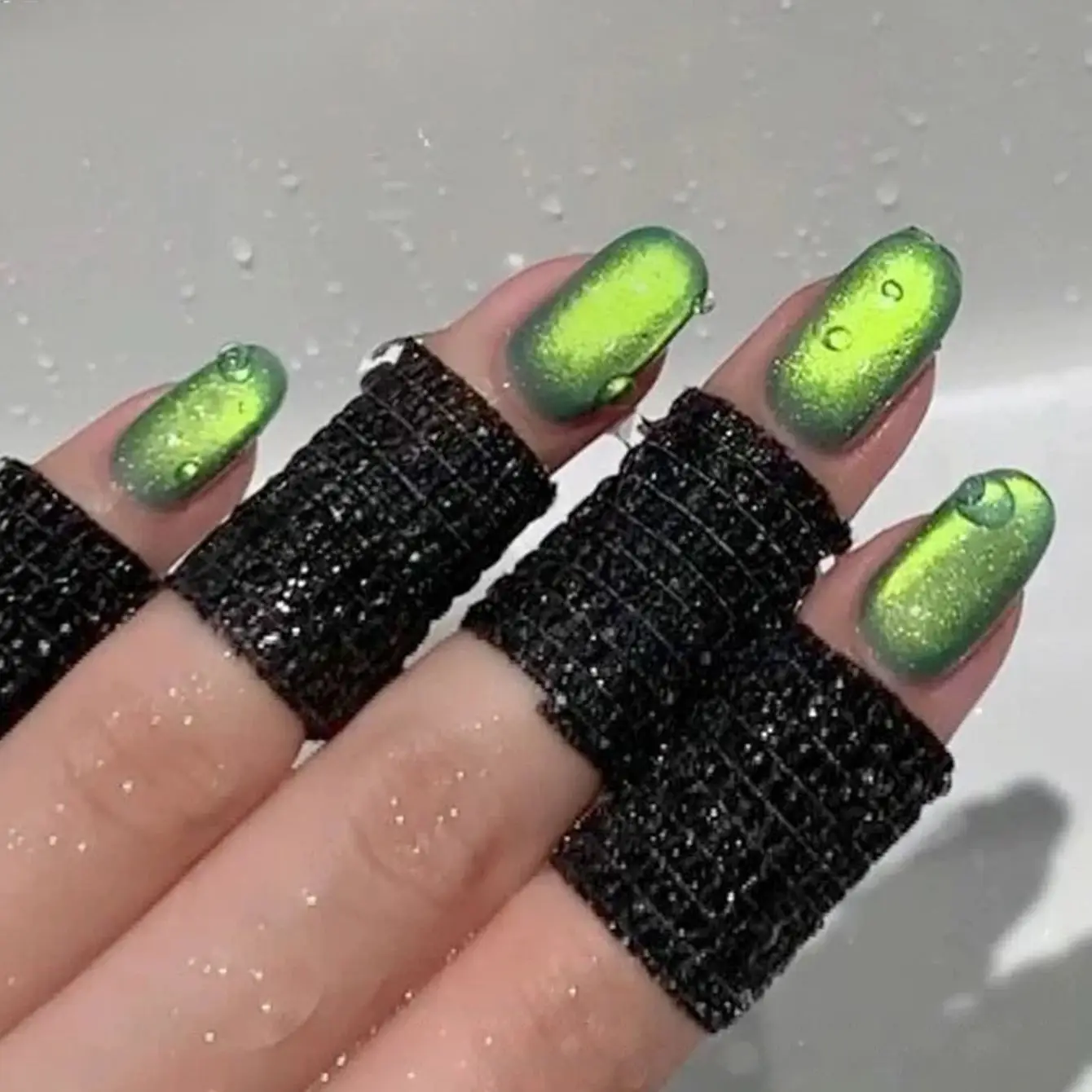 12 مللي 1 قطعة منع القلق القط العين المغناطيس هلام مسمار البولندية الصيف والخريف مبيعا الأخضر الزجاج حبة جيل للأظافر الغراء #3