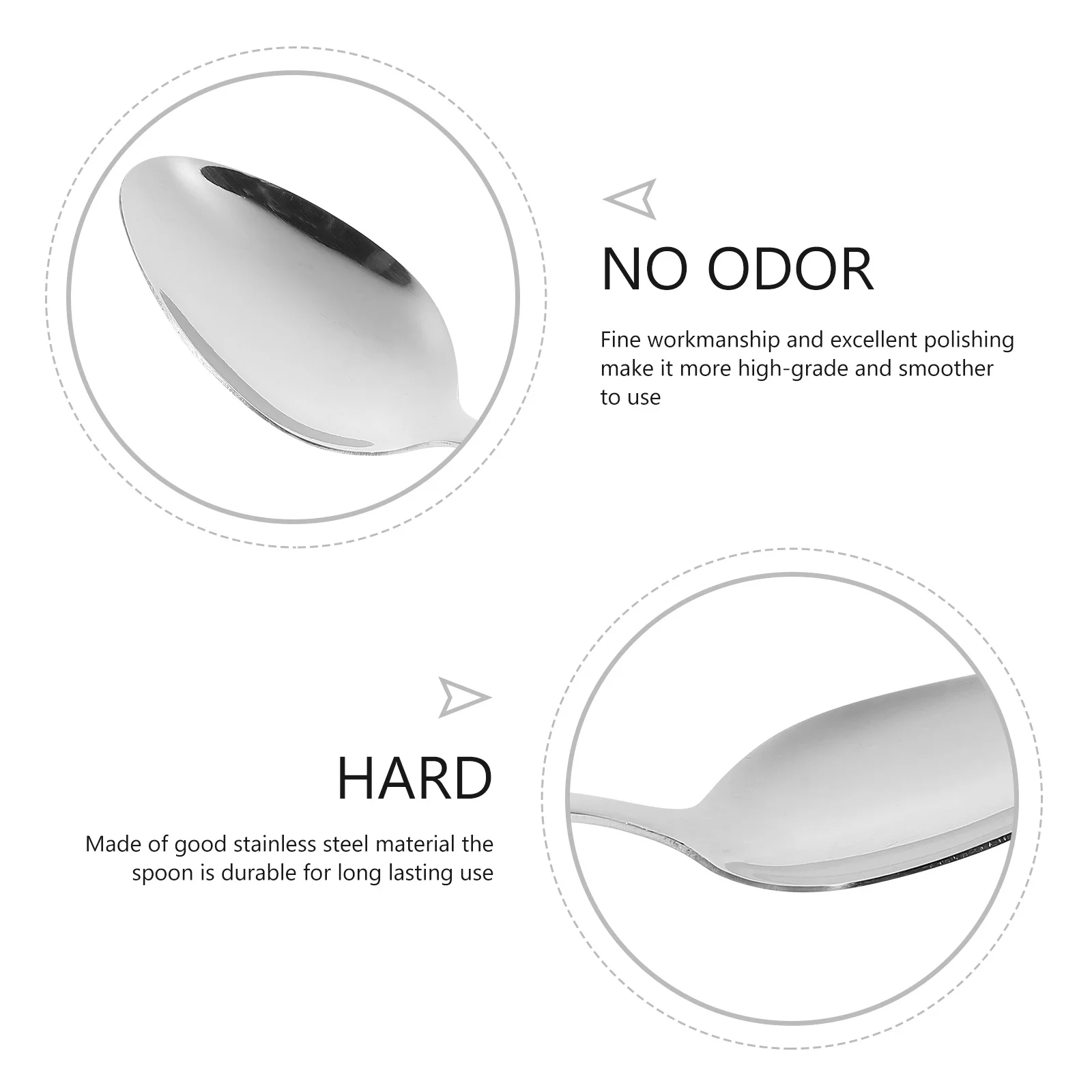 

6pcs Stainless Steel Spoon Set Smooth Polishing Lightweight For Coffee Tea Dessert Soup Stirring Western Food Scoop