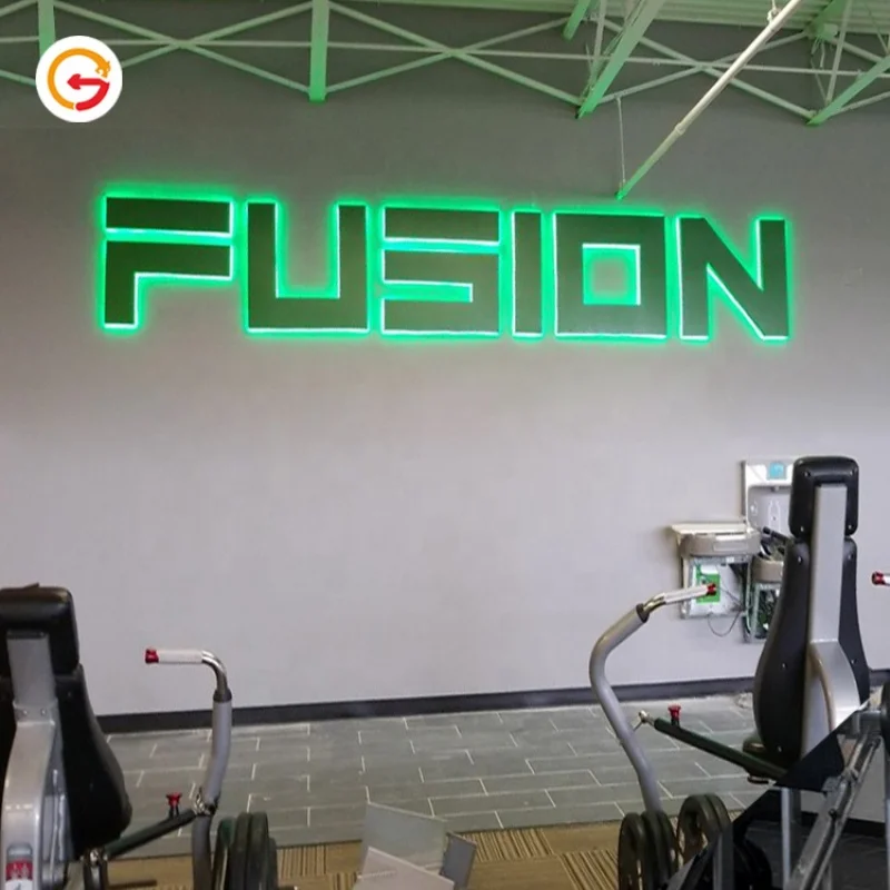 (customized)JAGUARSIGN Custom 304 Stainless Steel Logo Illuminated GYM Signs 24 Inch Metal Letters Gymnasium