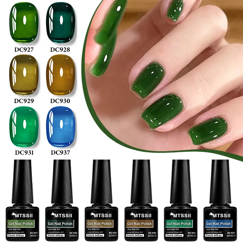 MTSSII 20/6 pièces Mambo gelée Gel vernis à ongles ensemble menthe herbe vert Transparent Nail Art Gel fournitures pour ongles ongles Gel vernis Kit