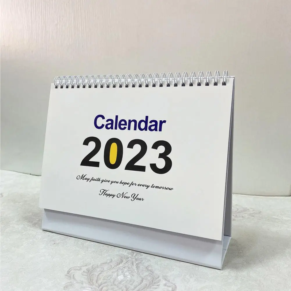 Portable  Durable Thick Paper Small Desktop Calendar Not Easy to Break Mini Calendar Flexible   for Office