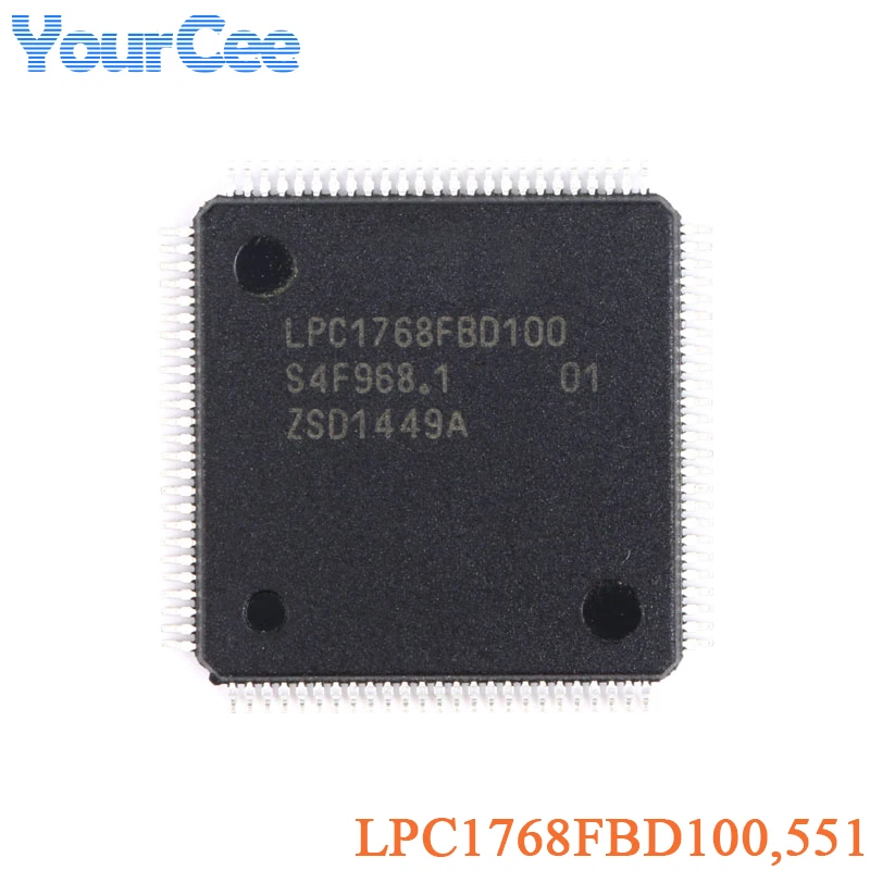 5Pcs/1Pc LPC1768FBD100,551 LPC1768FBD100 LPC1768 LQFP-100 ARM Cortex-M3 32-bit Microcontroller MCU Chip