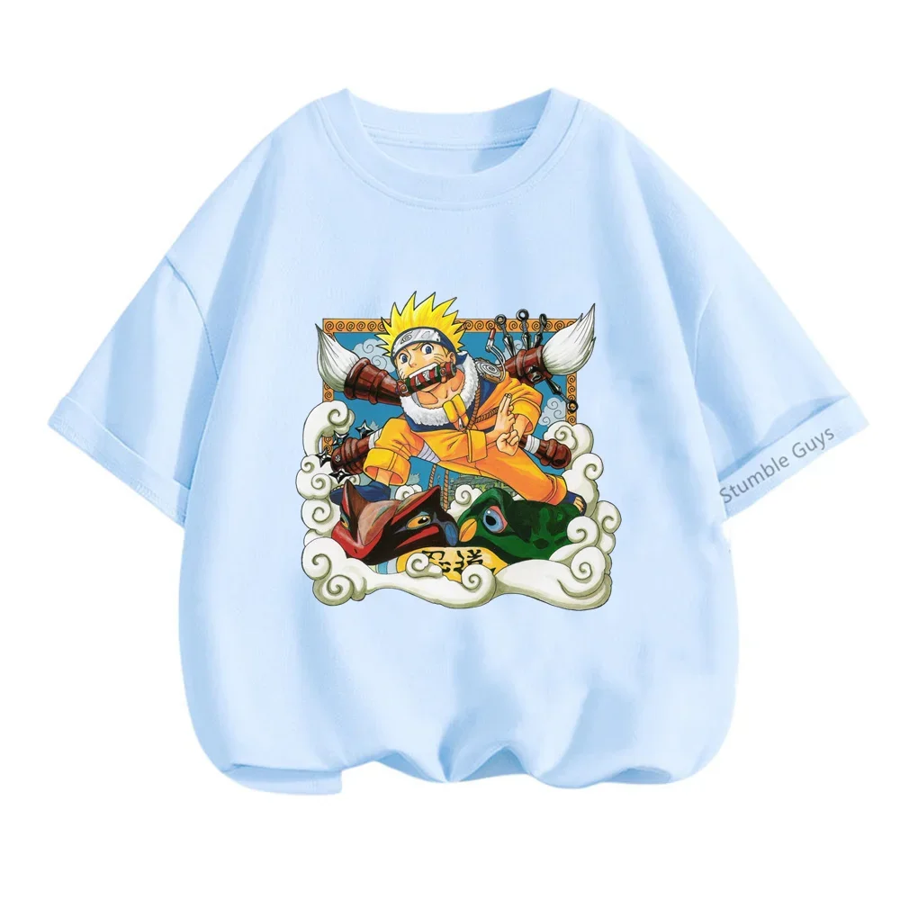 Fashion Boys T-shirt Narutos Tshirt Kids Clothes Girl Yuzhi Bo Sasuke Cartoon Children's Clothing Casual Sonic Graphic Tshirt