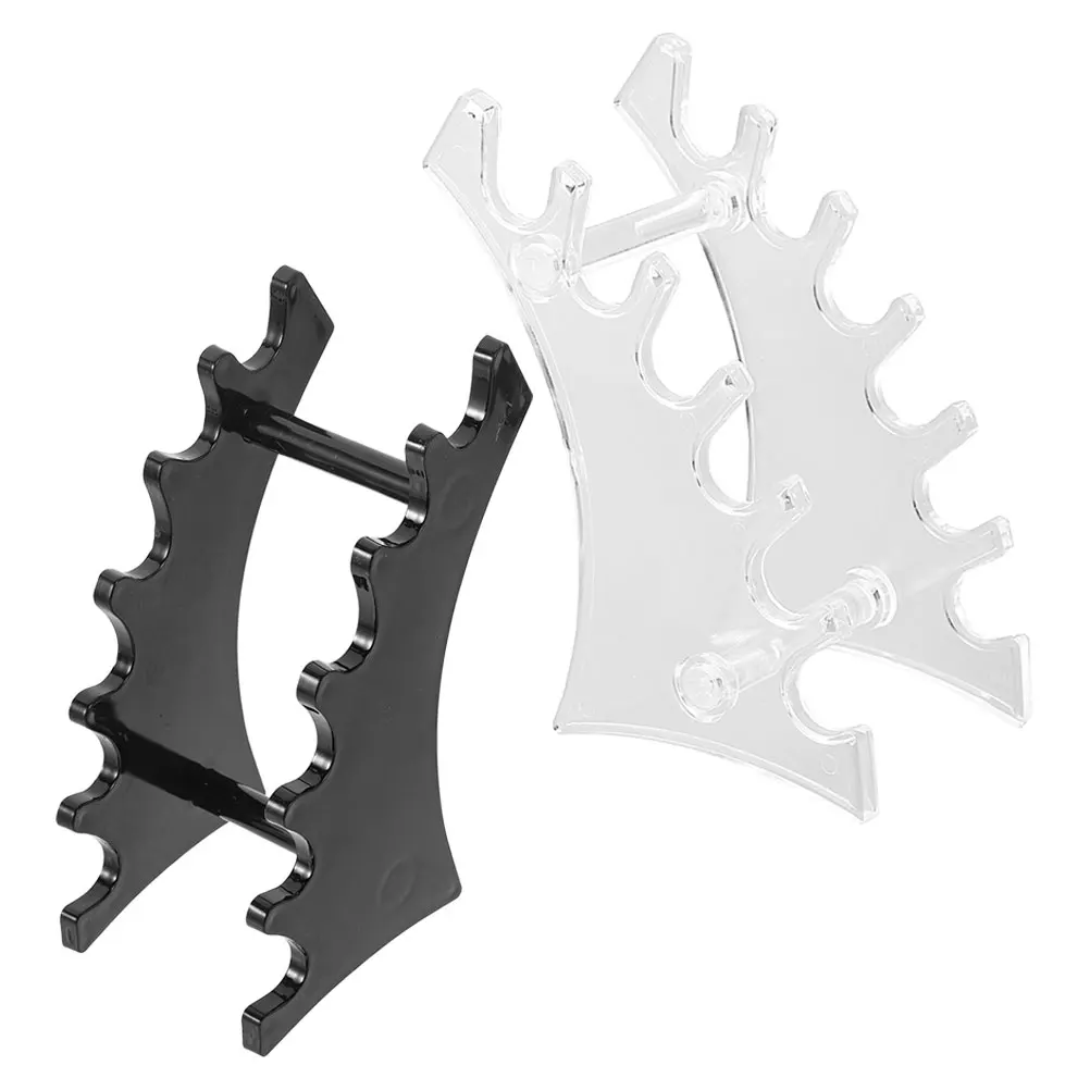 2 stücke Make-Up Trocknen Rack 6-Slots Horizontale Organizer Stift Display-ständer Kunststoff Pinsel Halter Für Make-Up Pinsel Pinsel stifte