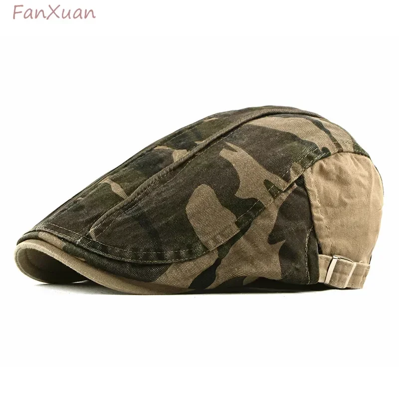 Men Women Newsboy Cap Cotton Print Gatsby Driving Hunting Cabbie Hats Unisex