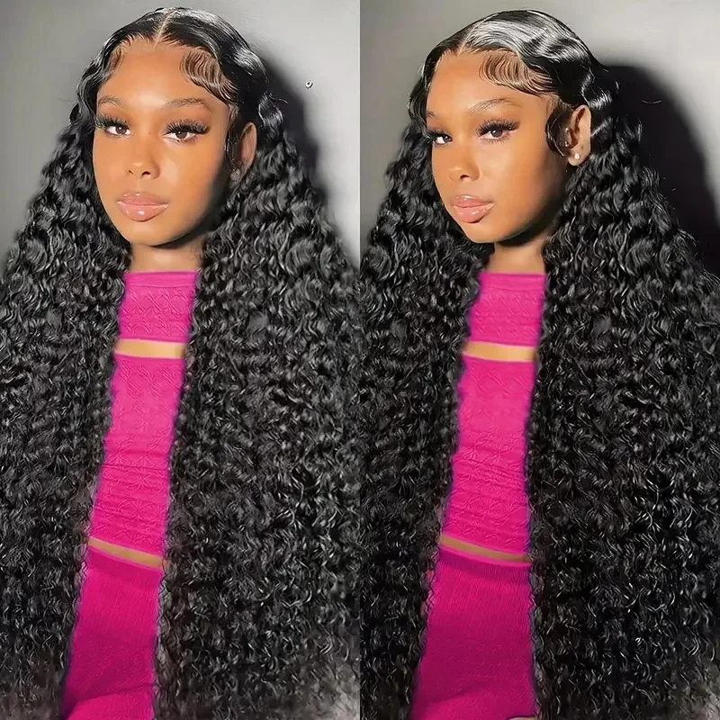 

13x6 Hd Deep Wave Lace Frontal Wigs 250 Density Curly Human Hair Pre Plucked Water Wave Lace Front Wig Brazilian For Black Women