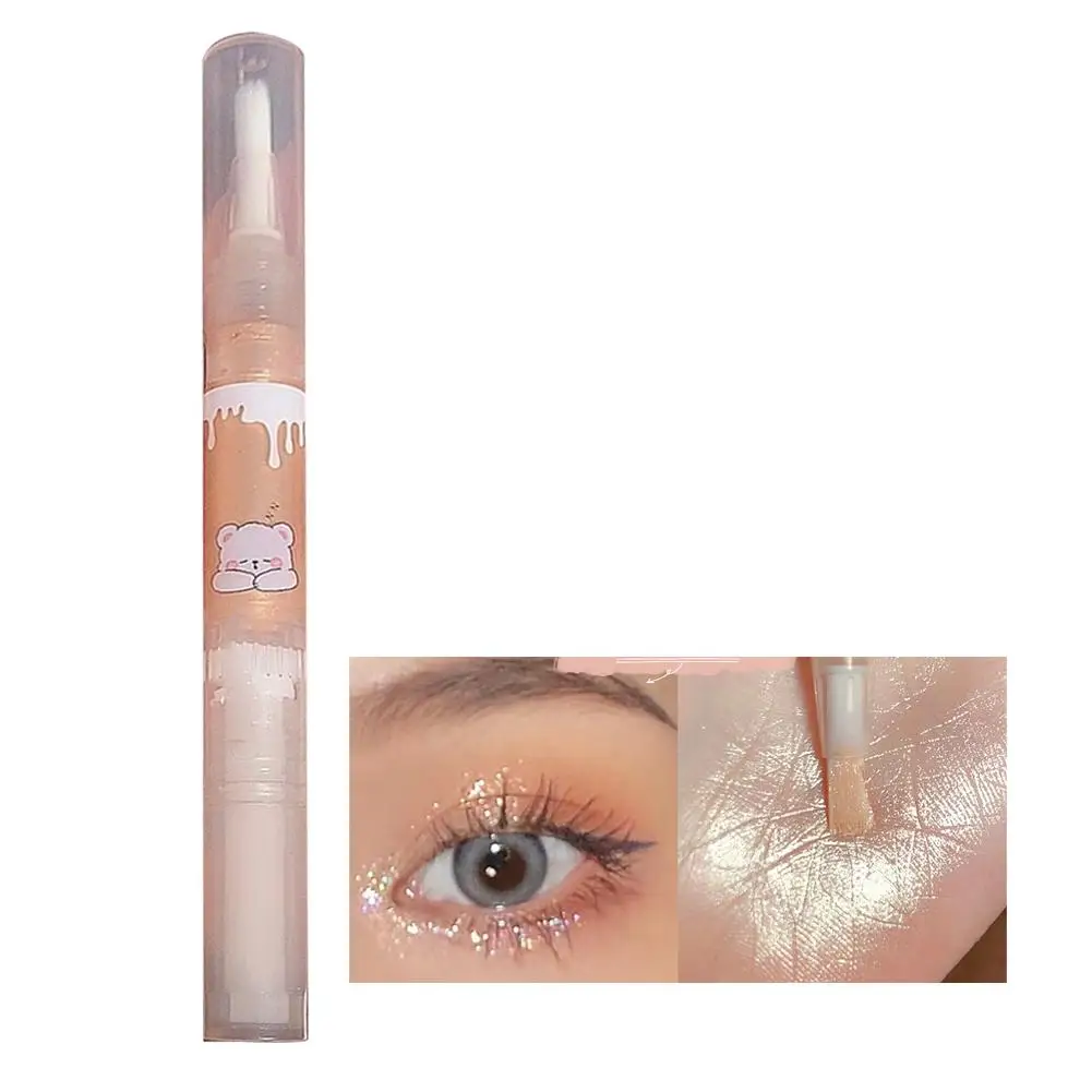 Stylo surligneur liquide scintillant pour les yeux, waterproof, durable, ombre brillante, ver à soie, eye-liner, E4S7