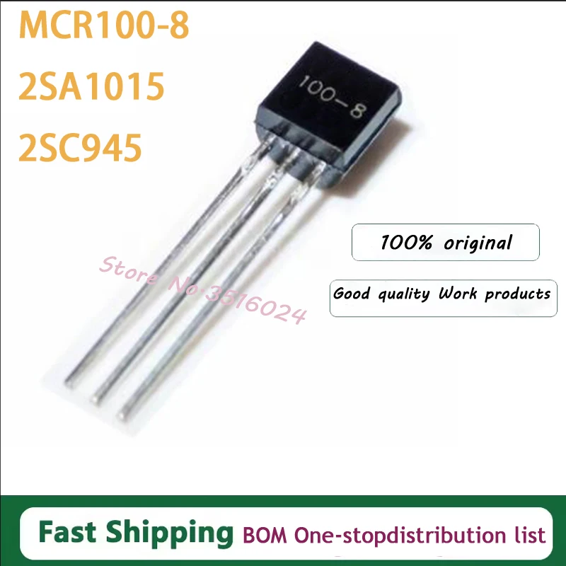 50PCS/LOT  MCR100-8 2SA1015 2SC945 TO92 100% new