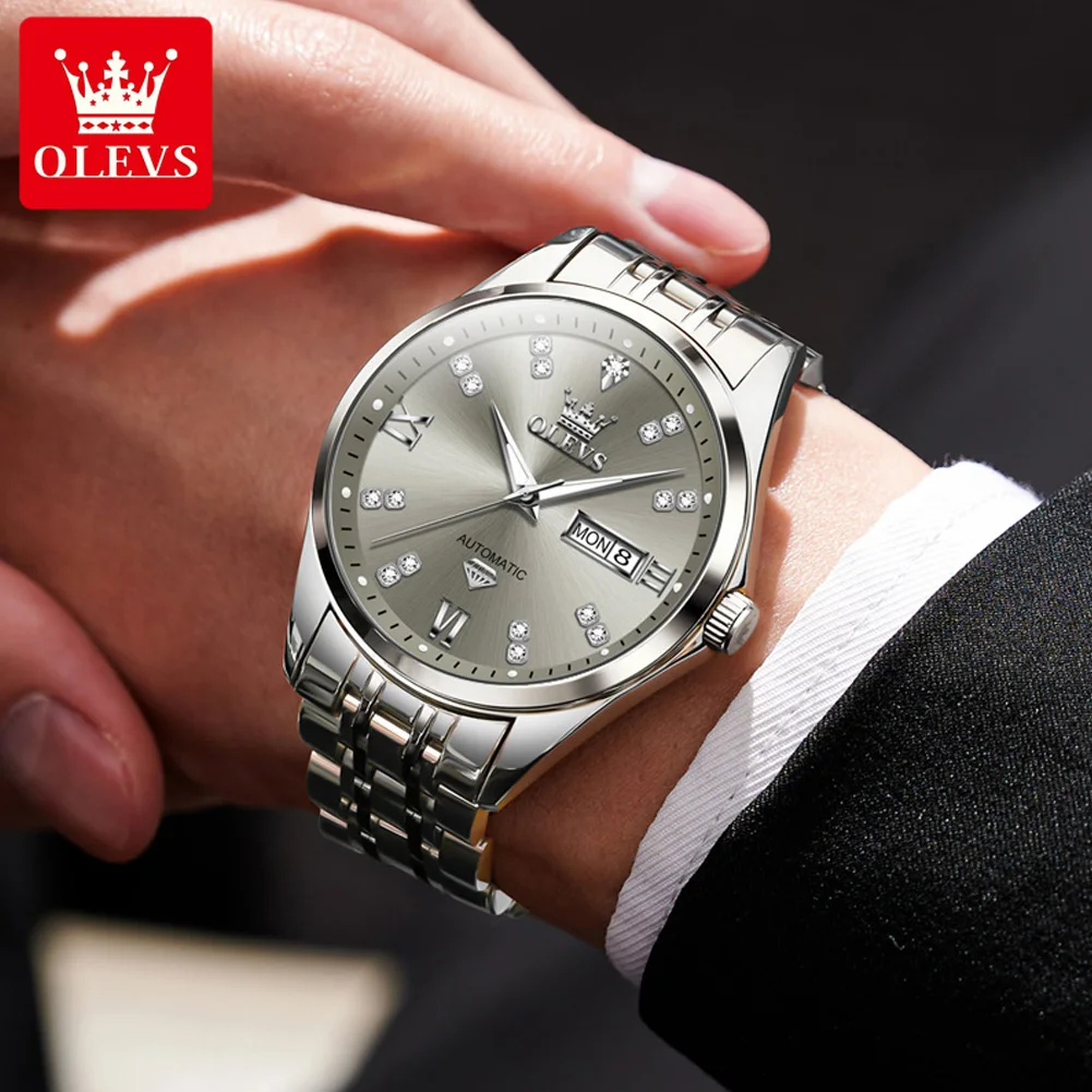 

OLEVS мужские механические часы лучший бренд часы Date Week водонепроницаемые автоматические часы для мужчин из нержавеющей стали Relogios Masculino